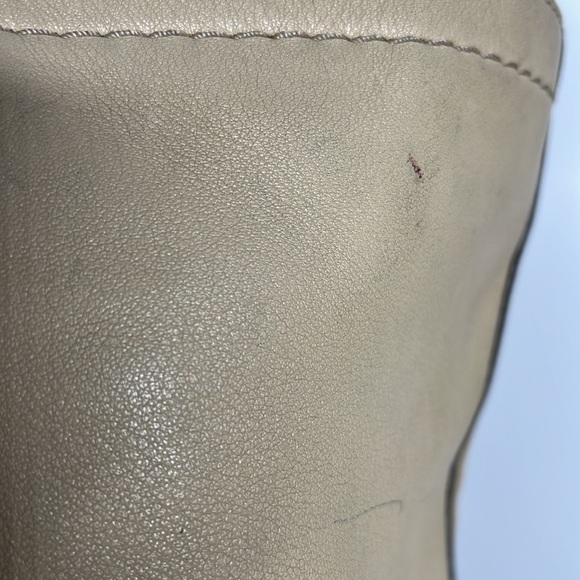 Coach F13098 Beige Leather Zip Top Shoulder Bag - Picture 6 of 12